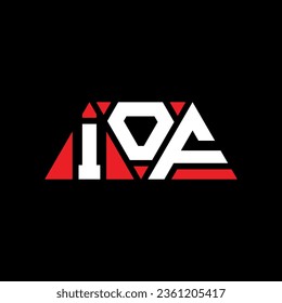 IOF Dreieck Buchstaben Logo Design mit Dreieck Form. IOF Dreieck Logo Design Monogramm. IOF Dreieck Vektor Logo Vorlage mit roter Farbe. IOF dreieckiges Logo Einfaches, elegantes und luxuriöses Design.