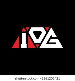 IOG triangle letter logo design with triangle shape. IOG triangle logo design monogram. IOG triangle vector logo template with red color. IOG triangular logo Simple, Elegant, and Luxurious design.