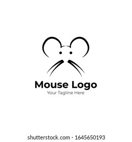 Iogo mouse design with a black stripe style and isolated white background for the application or the web.
