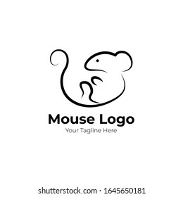 Iogo vector mouse with black line style for web, symbols, print and more