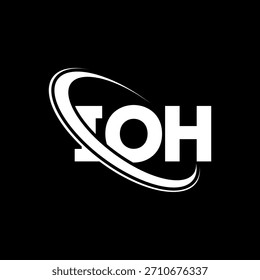 Logotipo de IOH. Carta IOH. IOH diseño de logotipo de la letra. Logotipo de IOH inicial enlazado con el círculo y el logotipo del monograma en mayúsculas. Tipografía IOH para tecnología, negocio y marca inmobiliaria.