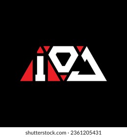 Diseño del logotipo de la letra triangular de IOJ con forma triangular. Monograma de diseño del logotipo del triángulo de IOJ. Plantilla de logotipo vectorial de triángulo IOJ con color rojo. Logo triangular del IOJ Diseño sencillo, elegante y lujoso.