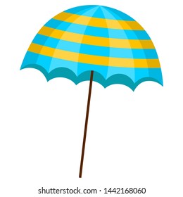 Iolated colored beach umbrella on a white background - Vector