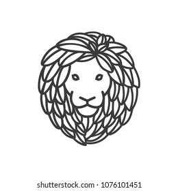 ion head with leaf hair vector illustration