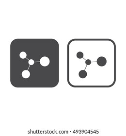 Ion icon vector. Gray and white