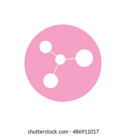 Ion icon vector illustration. Pink button. Pink circle