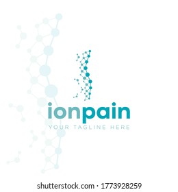 ion pain logo, creative back bone with ion style vector