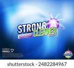 Ion power laundry detergent product advertising template. Best for label production, packaging and advertising design uses.