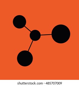 Ion vector illustration. Orange background