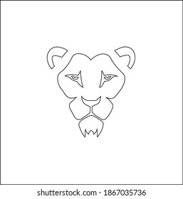ioness head looking forward wearing royal crown black and white vector portrait