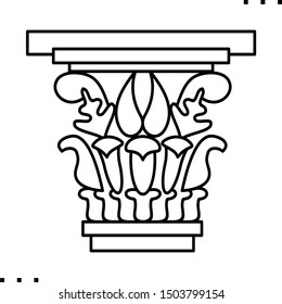 Ionian order column icon in outline style