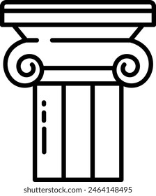 Ionic Capital outline icon vector illustration