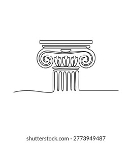 ionic column line drawing on white background