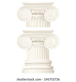 ionic column, vector drawing