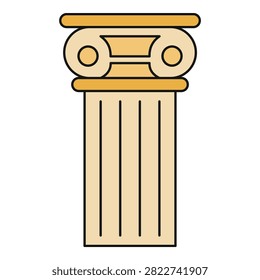 Ionic column with volute capital symbolizing classical architecture, history, and support