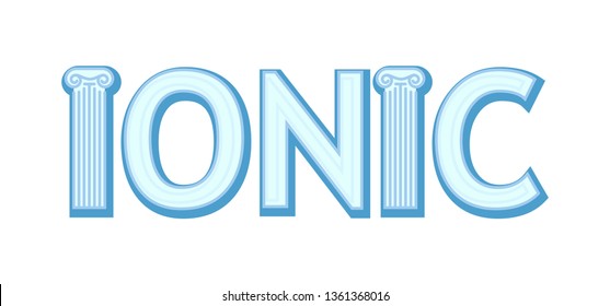 Ionic, Greek architecture column order isolated on white background. Vector illustration in EPS10.