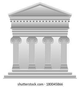 Ionic Greek Temple On White Background Stock Vector (Royalty Free ...