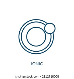 ionic icon. Thin linear ionic outline icon isolated on white background. Line vector ionic sign, symbol for web and mobile