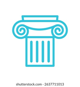 Ionic pillar icon. Isolated on white background.