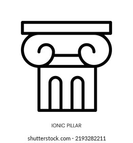 ionic pillar icon. Line Art Style Design Isolated On White Background