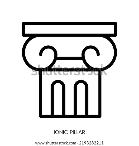 ionic pillar icon. Line Art Style Design Isolated On White Background