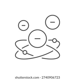 Ionization scheme line outline icon