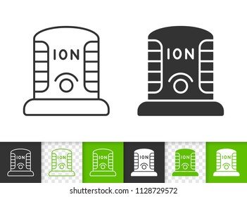 Ionizer black linear and silhouette icons. Thin line sign of ionizator. Ozonator outline pictogram isolated on white, color, transparent background. Vector Icon shape. Ionizer simple symbol closeup