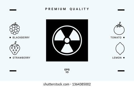 Ionizing radiation icon. Graphic elements for your design