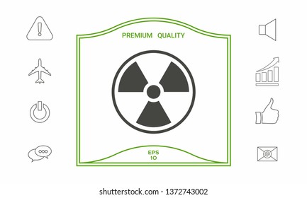 Ionizing radiation icon. Graphic elements for your design