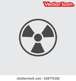Ionizing radiation icon isolated sign symbol and flat style for app, web and digital design. Vector illustration.