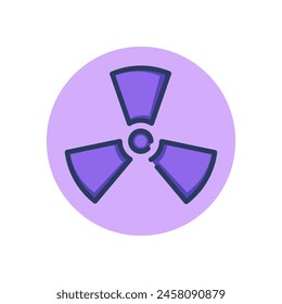 Ionizing radiation line icon. Caution, warning, label outline sign. Chemistry and science concept. Vector illustration, symbol element for web design and apps