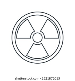 Sinal de radiação ionizante. Ícone de linha de perigo com um trevo. Ilustração vetorial isolada em um fundo branco.