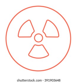 Ionizando el icono de la línea de señalización de la radiación.