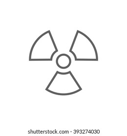 Ionizing radiation sign line icon.