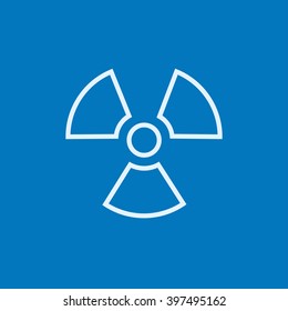 Ionizing radiation sign line icon.
