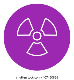 Ionizing radiation sign line icon.