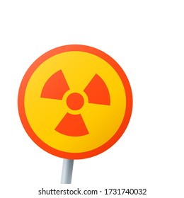 Ionizing radiation symbol. Circular sign of a radioactive waste and materials