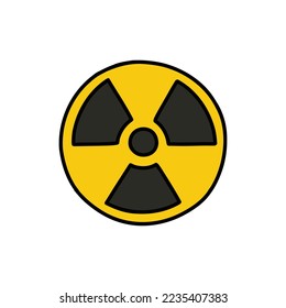 ionizing radiation symbol doodle icon, vector illustration