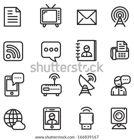 IOS 7 line style icons - Communication icons