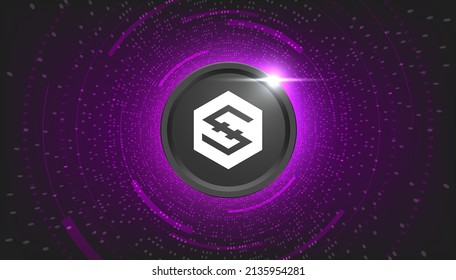 IOST coin cryptocurrency concept banner background.