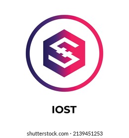 IOST Cryptocurrency coin icon. IOST coin symbol. Cryptocurrency vector icon. Flat Vector illustration - Vector