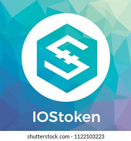 IOStoken (IOST) vector logo. Decentralized Internet of Services. A Secure Scalable Blockchain for Smart Services and blockchain crypto currency