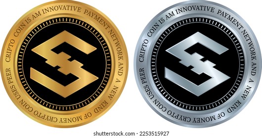 iostoken-iost coin vector illustrations. 3d illustration