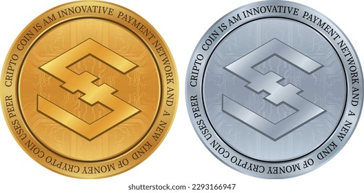 iostoken-iost coin vector illustrations. 3d illustration