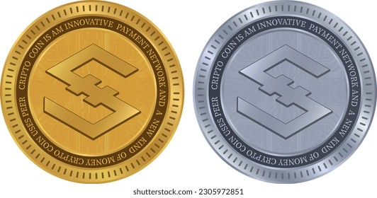iostoken-iost coin vector illustrations. 3d illustration