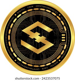 iostoken-iost coin vector illustrations. 3d illustration
