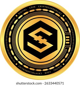 Ilustraciones vectoriales de monedas iostoken-iost. Ilustración 3D