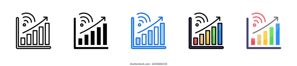 Conjunto De Ícones Do Iot Analytics Com Vários Estilos