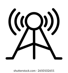 Ícone de Linha de Vetor de Torre da Antena IoT