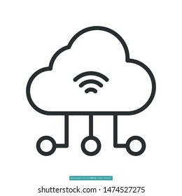 IOT application icon vector illustration logo template for many purpose